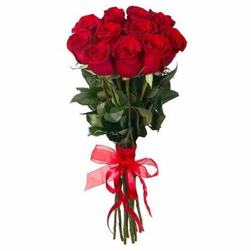Букет из 11 красных высоких роз - Яркость