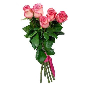 Розовая нежность - 5 ароматных роз