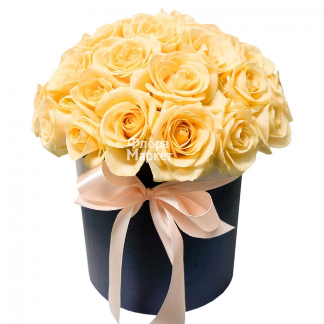 Солнышко в коробке - 21 роза в Петрозаводске от магазина цветов «Флора Маркет»