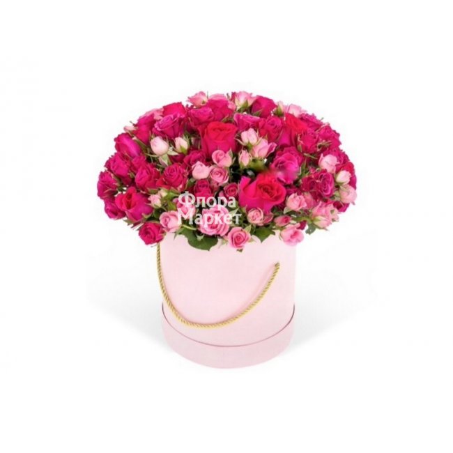 51 кустовая в коробке в Петрозаводске от магазина цветов «Флора Маркет»