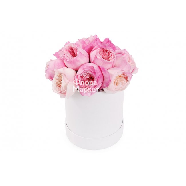 Пионовидные розы в коробочке 9шт в  от магазина цветов «»