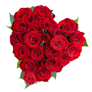 Сердце из роз 21шт