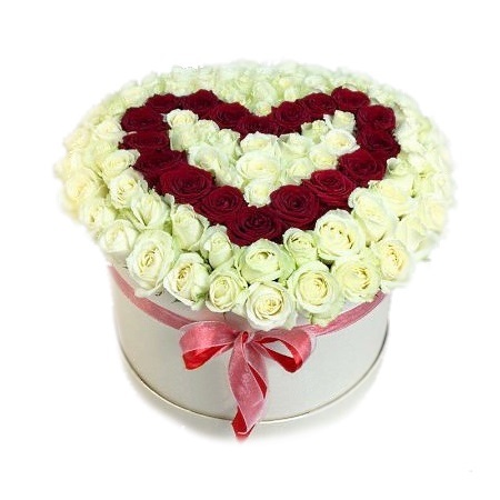 101 роза в коробке - красное сердце от интернет-магазина «» в 
